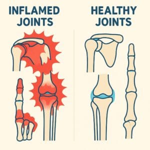 How to Reduce Inflammation Through Diet 66 Inflamed vs Healthy Joints