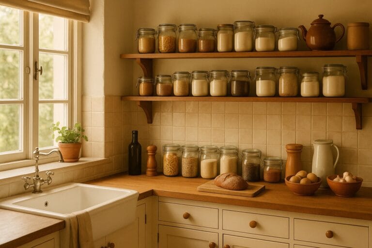 10 Steps to Build a Healthy Pantry from Scratch (Complete Guide) 13 Organized Kitchen staples