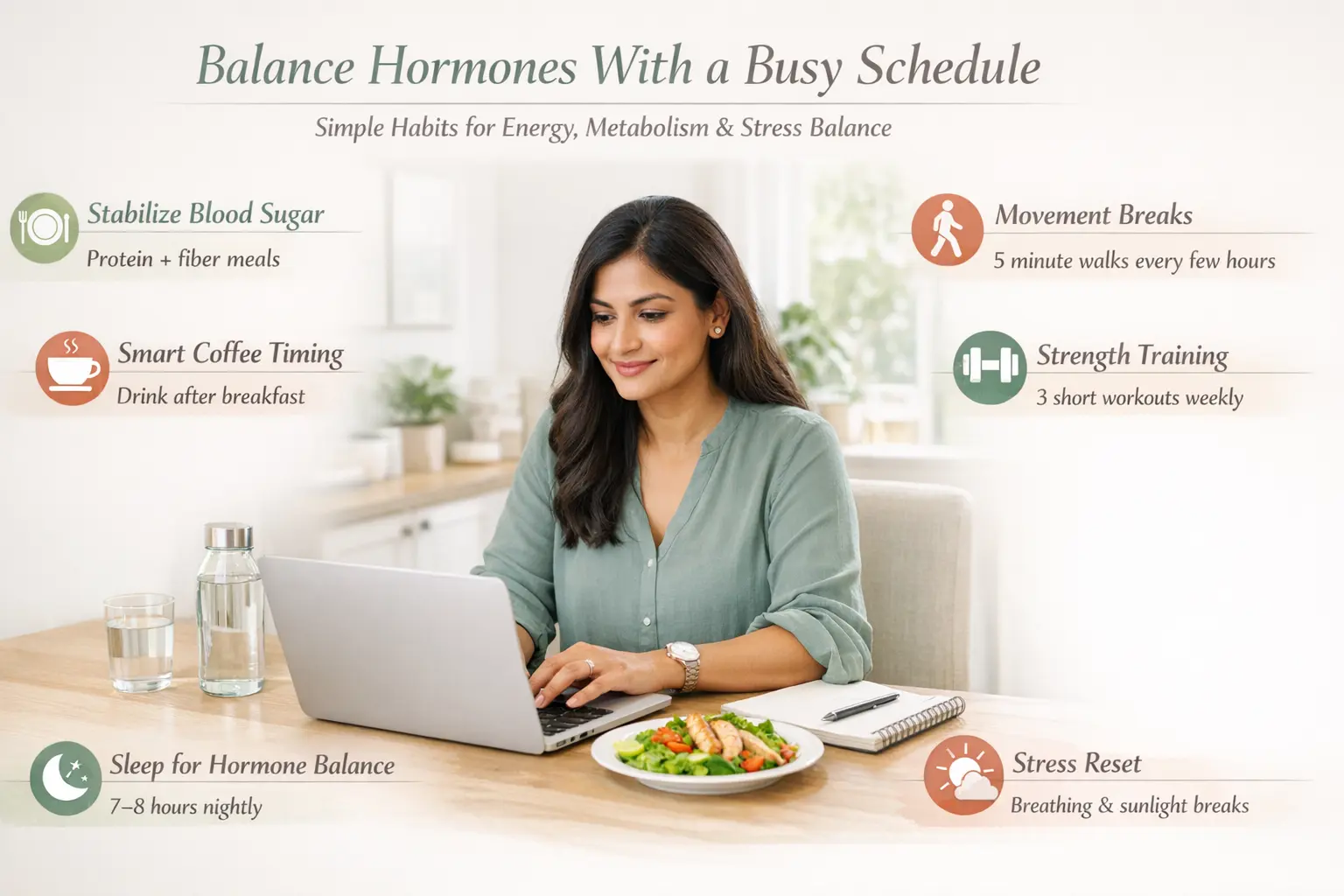 How to Balance Hormones With a Busy Schedule (9–9 Workday Survival Guide)
